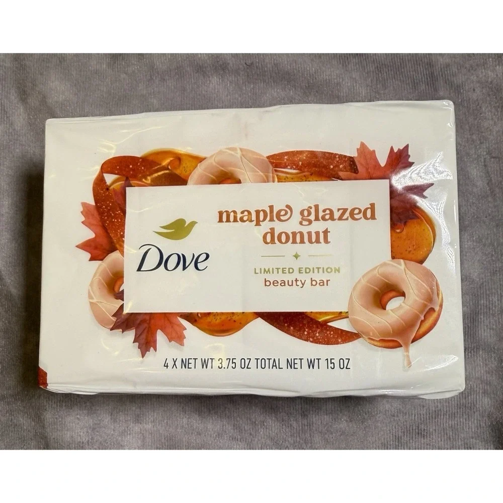 Dove Maple Glazed Donut‎ Beauty Bar Soap 4 Pack Limited Edition 15 oz New Sealed